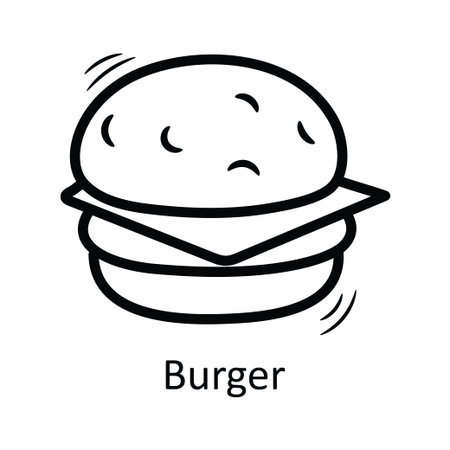Burger vector outline Icon Design illustration. Food and Drinks Symbol on White background EPS 10 Fileのイラスト素材
