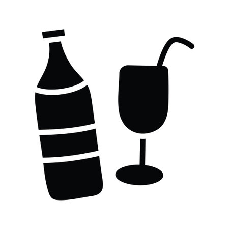 Wine vector solid Icon Design illustration. Food and Drinks Symbol on White background EPS 10 Fileのイラスト素材