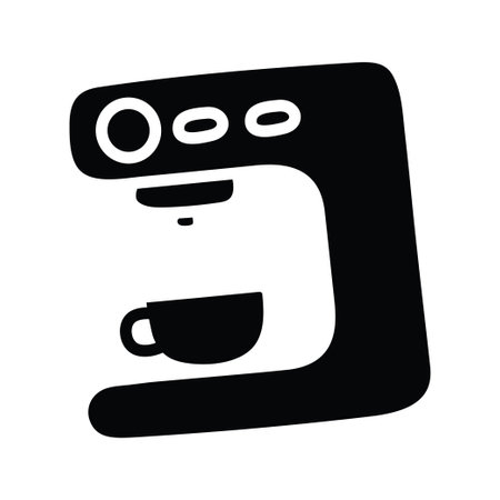 Coffee Machine vector solid Icon Design illustration. Food and Drinks Symbol on White background EPS 10 Fileのイラスト素材