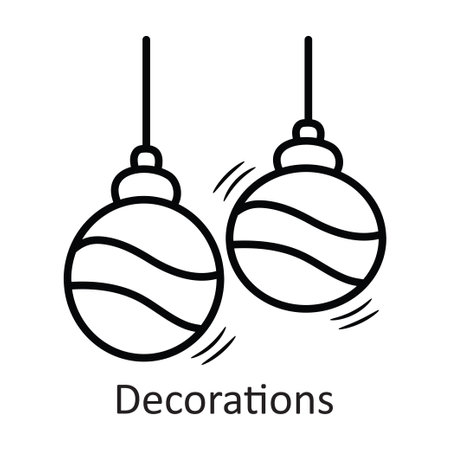 Decorations vector outline Icon Design illustration. New Year Symbol on White background EPS 10 Fileのイラスト素材