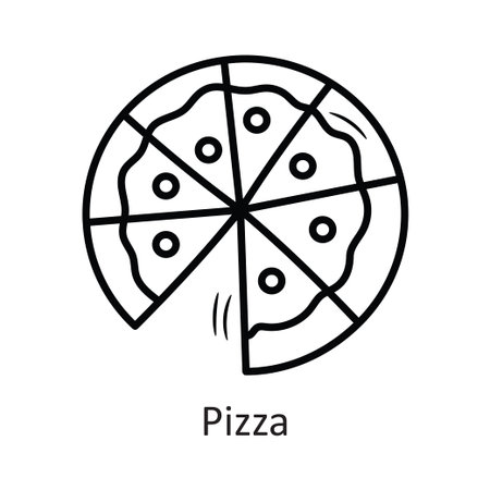Pizza vector outline Icon Design illustration. New Year Symbol on White background EPS 10 Fileのイラスト素材