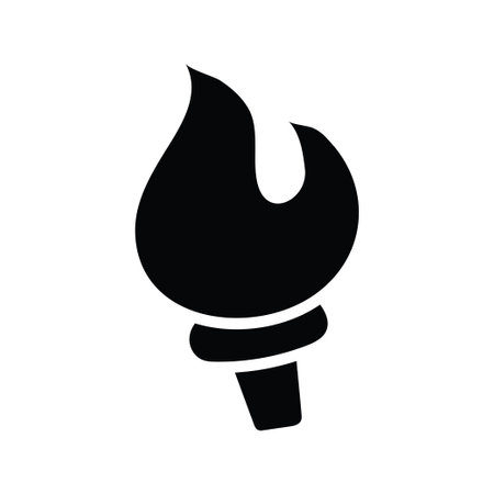 Fire Torch vector solid Icon Design illustration. Olympic Symbol on White background EPS 10 Fileのイラスト素材