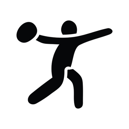 Throw Ball vector solid Icon Design illustration. Olympic Symbol on White background EPS 10 Fileのイラスト素材