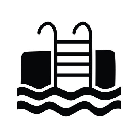 Swimming Pool vector solid Icon Design illustration. Olympic Symbol on White background EPS 10 Fileのイラスト素材