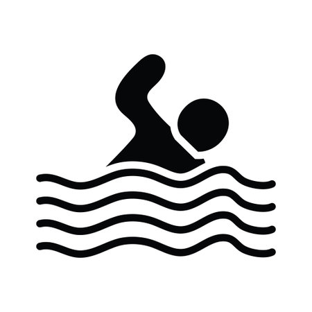 Swimming vector solid Icon Design illustration. Olympic Symbol on White background EPS 10 Fileのイラスト素材