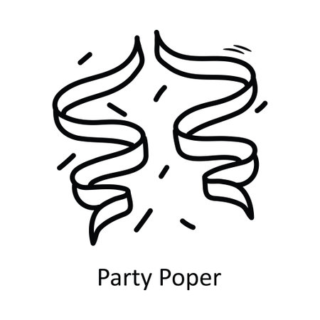 Party Popper vector outline Icon Design illustration. Party and Celebrate Symbol on White background EPS 10 Fileのイラスト素材