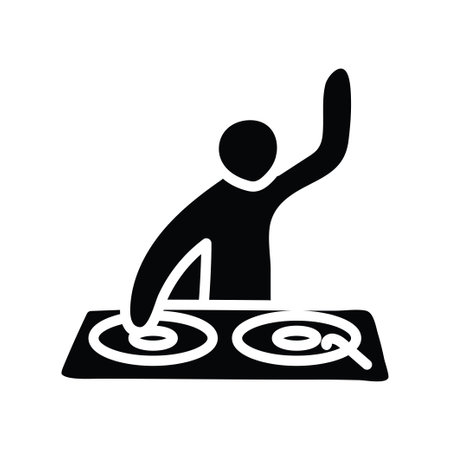 Dj vector solid Icon Design illustration. Party and Celebrate Symbol on White background EPS 10 Fileのイラスト素材