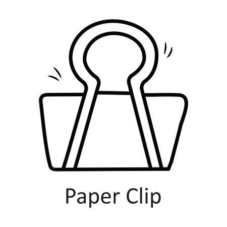 Paper Clip vector outline Icon Design illustration. Stationery Symbol on White background EPS 10 Fileのイラスト素材