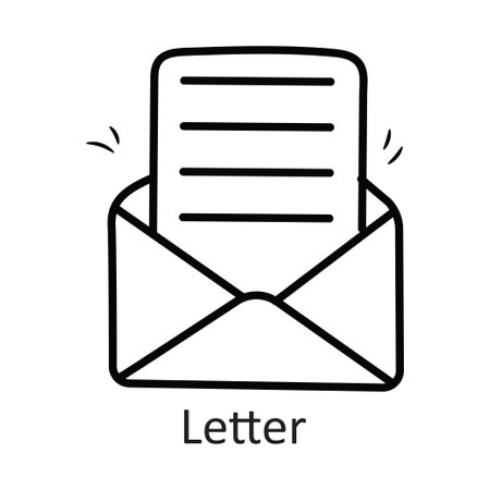 Letter vector outline Icon Design illustration. Stationery Symbol on White background EPS 10 Fileのイラスト素材