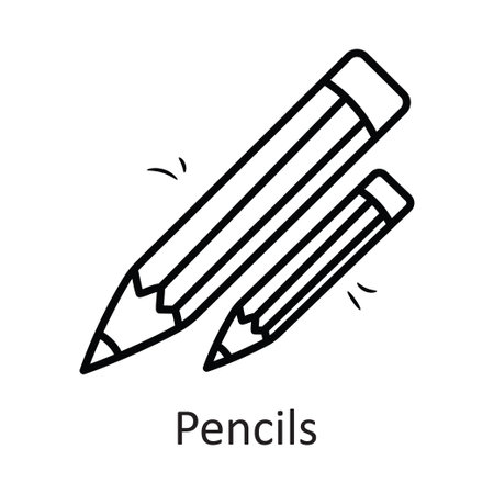 Pencils vector outline Icon Design illustration. Stationery Symbol on White background EPS 10 Fileのイラスト素材