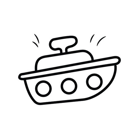 Toy Ship vector outline Icon Design illustration. Toys Symbol on White background EPS 10 Fileのイラスト素材