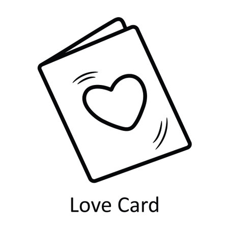 Love Card vector outline hand draw Icon design illustration. Valentine Symbol on White background EPS 10 Fileのイラスト素材