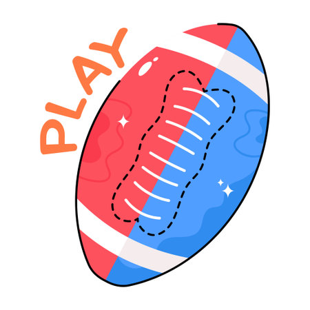 Rugby doodle vector colorful Stickers icon . EPS 10 fileのイラスト素材