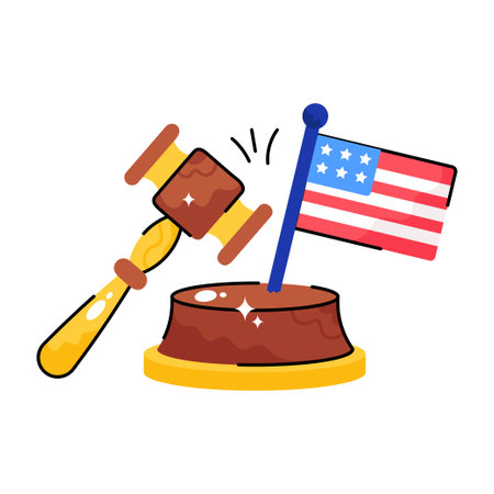 US Law doodle vector colorful Stickers icon . EPS 10 fileのイラスト素材