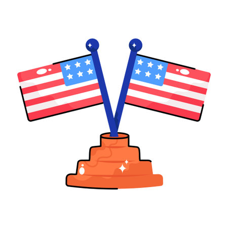 US Flag doodle vector colorful Stickers icon . EPS 10 fileのイラスト素材