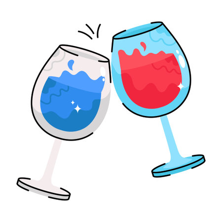 Wine doodle vector colorful Stickers icon . EPS 10 fileのイラスト素材