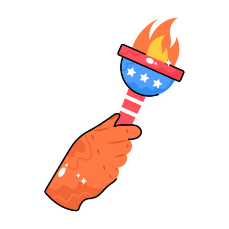 Fire doodle vector colorful Stickers icon . EPS 10 fileのイラスト素材