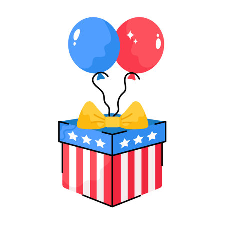 Gift doodle vector colorful Stickers icon . EPS 10 fileのイラスト素材