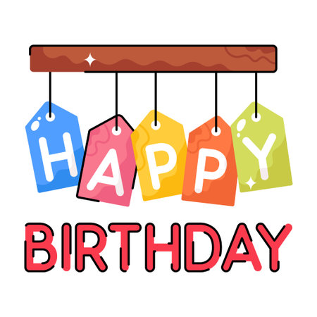 Happy birthday doodle vector Colorful Stickers . EPS 10 fileのイラスト素材
