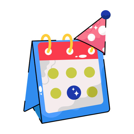 Birthday date doodle vector Colorful Stickers . EPS 10 fileのイラスト素材