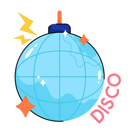 Disco Ball doodle vector Colorful Stickers . EPS 10 fileのイラスト素材