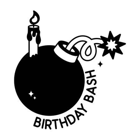 Birthday blast doodle vector Solid Stickers . EPS 10 fileのイラスト素材
