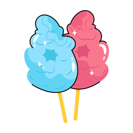 Cotton candy doodle vector Colorful  Sticker. EPS 10 fileのイラスト素材