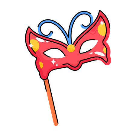 Carnival mask doodle vector Colorful  Sticker. EPS 10 fileのイラスト素材