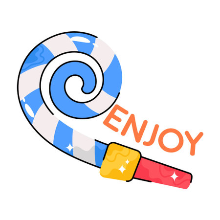 Blower whistle doodle vector Colorful  Sticker. EPS 10 fileのイラスト素材