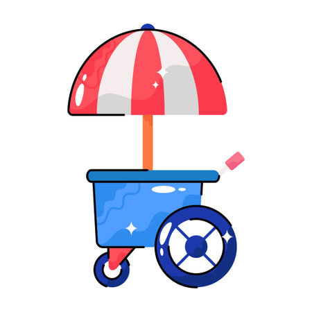 Food stand doodle vector Colorful  Sticker. EPS 10 fileのイラスト素材