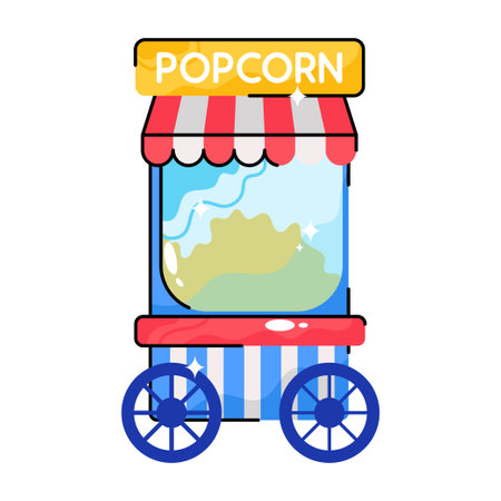 Popcorn doodle vector Colorful  Sticker. EPS 10 fileのイラスト素材