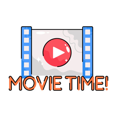 Movie time doodle vector Colorful  Sticker. EPS 10 fileのイラスト素材