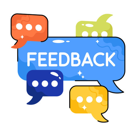 Feedback doodle vector Colorful  Sticker. EPS 10 fileのイラスト素材
