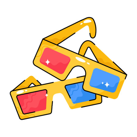 3d glasses doodle vector Colorful  Sticker. EPS 10 fileのイラスト素材