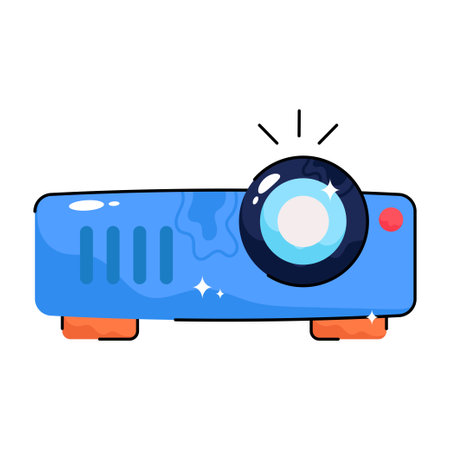 Projector doodle vector Colorful  Sticker. EPS 10 fileのイラスト素材