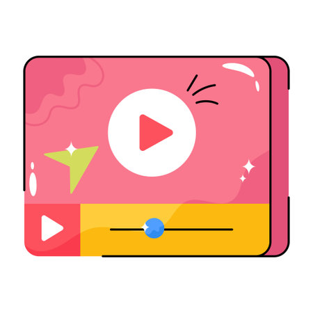 Play movie doodle vector Colorful  Sticker. EPS 10 fileのイラスト素材
