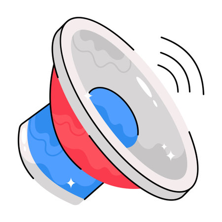 Woofer speaker doodle vector Colorful  Sticker. EPS 10 fileのイラスト素材