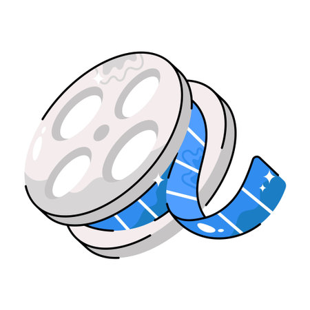 Reel doodle vector Colorful  Sticker. EPS 10 fileのイラスト素材