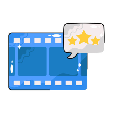 Movie review doodle vector Colorful  Sticker. EPS 10 fileのイラスト素材