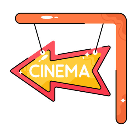 Cinema doodle vector Colorful  Sticker. EPS 10 fileのイラスト素材