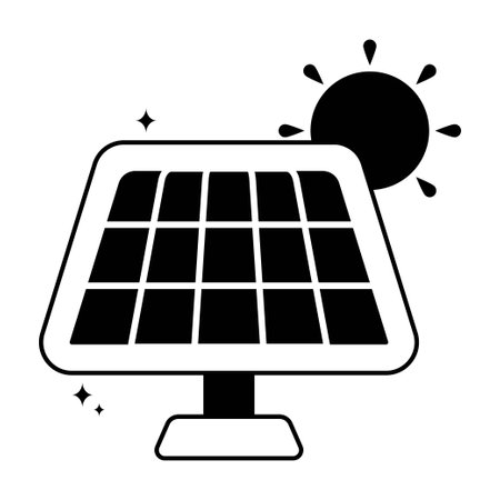 Solar panel doodle vector Solid Sticker. EPS 10 fileのイラスト素材