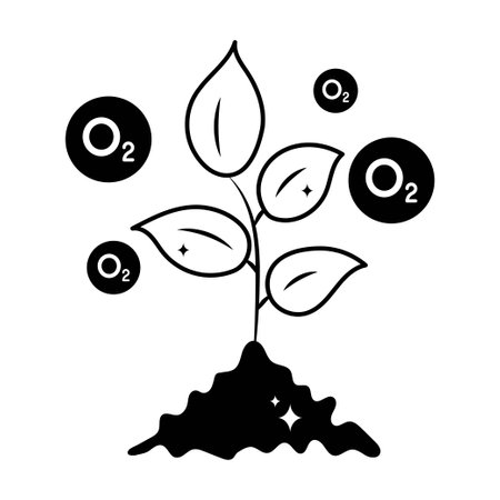 Plant doodle vector Solid Sticker. EPS 10 fileのイラスト素材