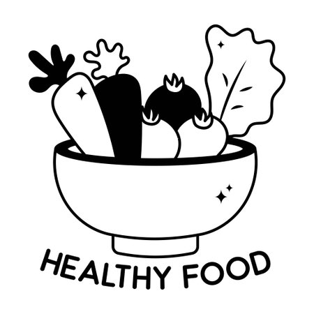 Healthy food doodle vector Solid Sticker. EPS 10 fileのイラスト素材