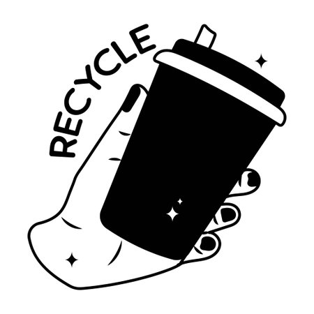 Recycle doodle vector Solid Sticker. EPS 10 fileのイラスト素材
