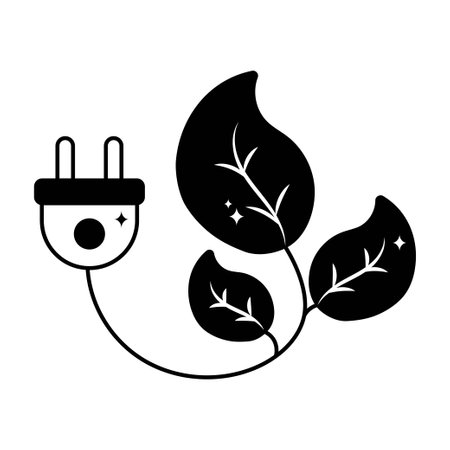 Eco plug doodle vector Solid Sticker. EPS 10 fileのイラスト素材