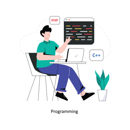 Programming  Flat Style Design Vector illustration. Stock illustrationのイラスト素材