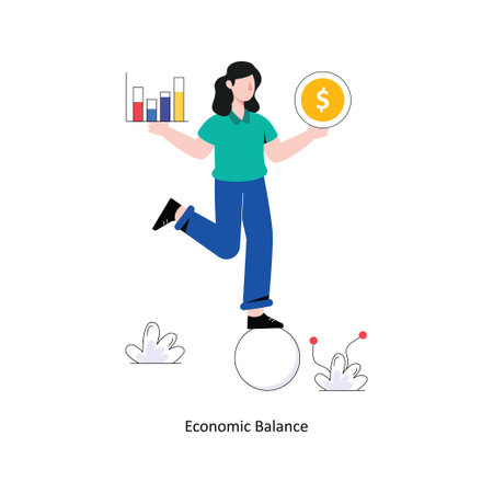 Economic Balance Flat Style Design Vector illustration. Stock illustrationのイラスト素材