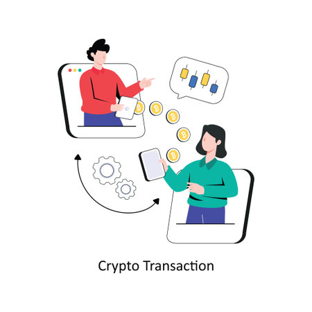 Crypto Transaction flat style design vector illustration. stock illustrationのイラスト素材