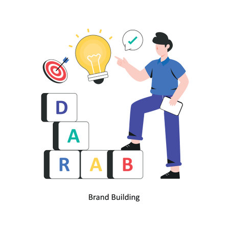 Brand Building Flat Style Design Vector illustration. Stock illustrationのイラスト素材