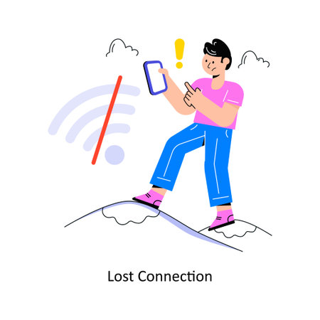 Lost Connection Connection Flat Style Design Vector illustration. Stock illustrationのイラスト素材